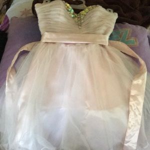 Pastel Pink Puffy Short Dress.